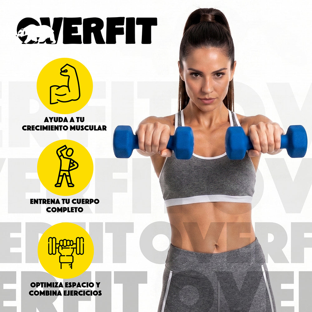 Kit X2 Mancuernas 4kg Neopreno Overfit - Vista 3