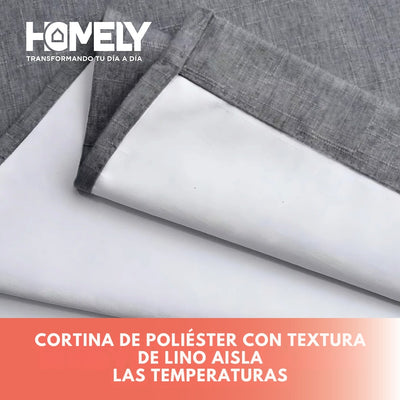 Cortinas 100% Blackout Termica Homely 2x140x220