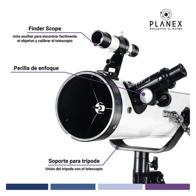 Telescopio Astronómico Newtoniano F70076 Planex + Soporte