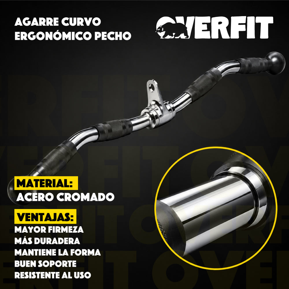 Barra Traccion Triceps Ergonomico Pro Overfit Gym Polea