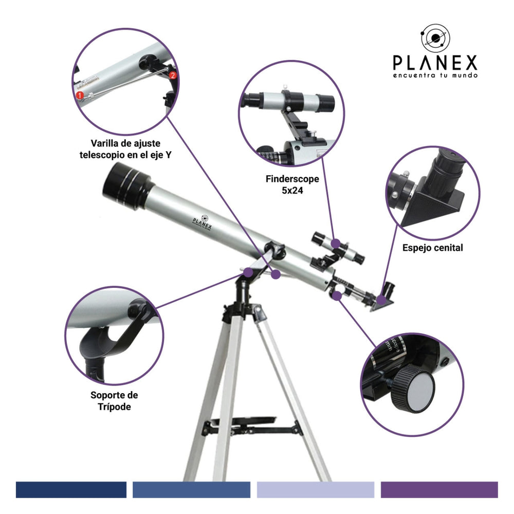 Telescopio Astronómico Monocular F70060 Planex + Soporte