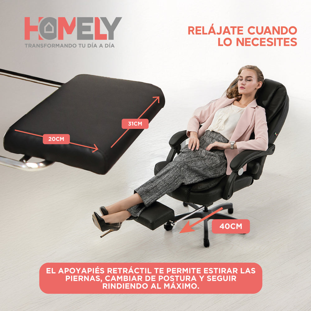 Silla Premium Escritorio Reclinable con Apoyapies Homely
