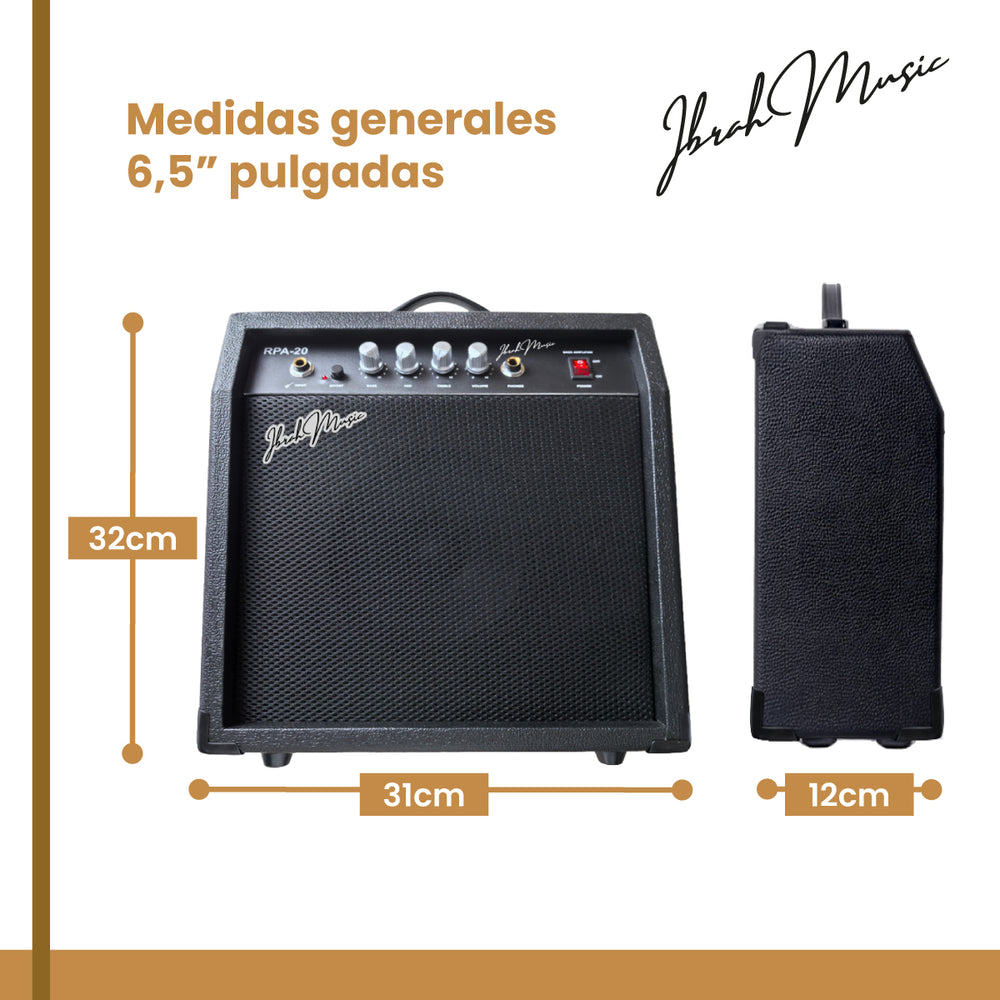 Amplificador Bajo Electrico Ibrah Music 20w Rpa-20 + Boost