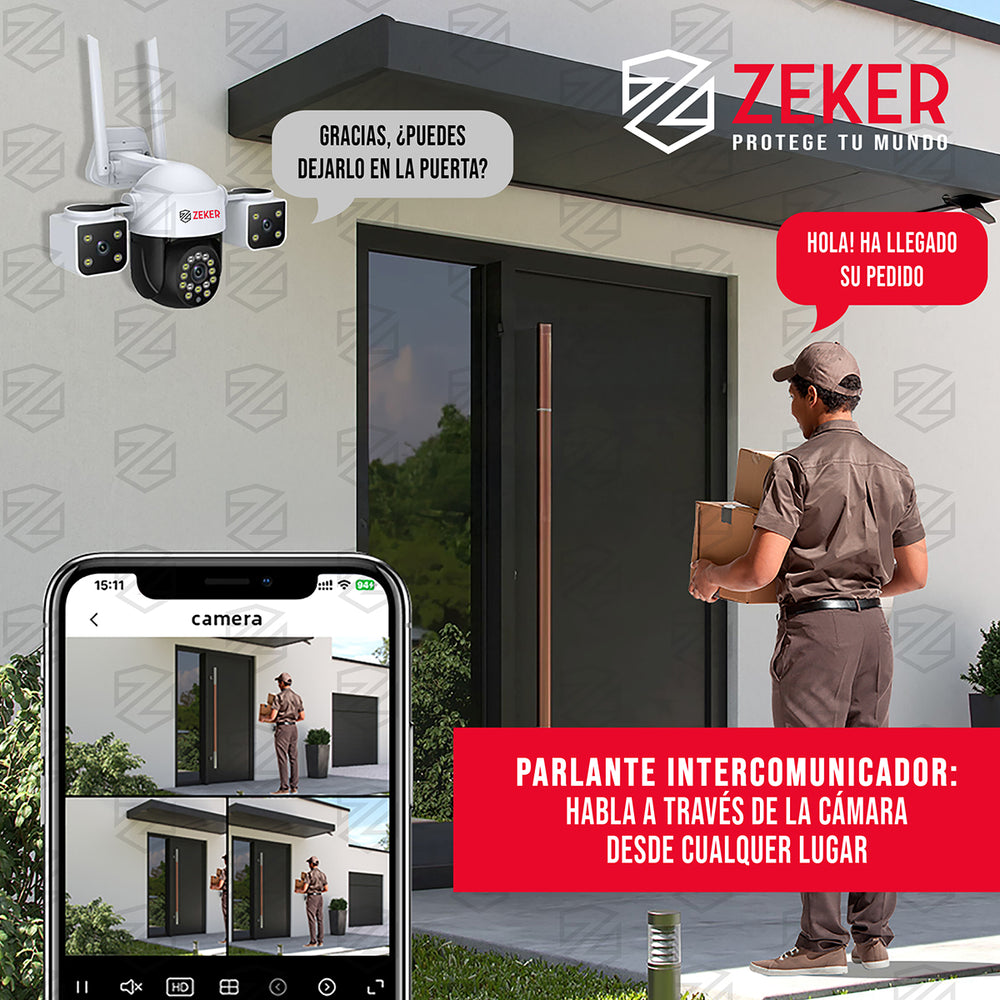 Camara De Seguridad Helicopter Zeker 6MP 5G Wifi Exterior X2