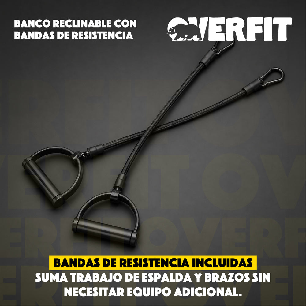Banco Reclinable Gym Con bandas De Resistencia Overfit