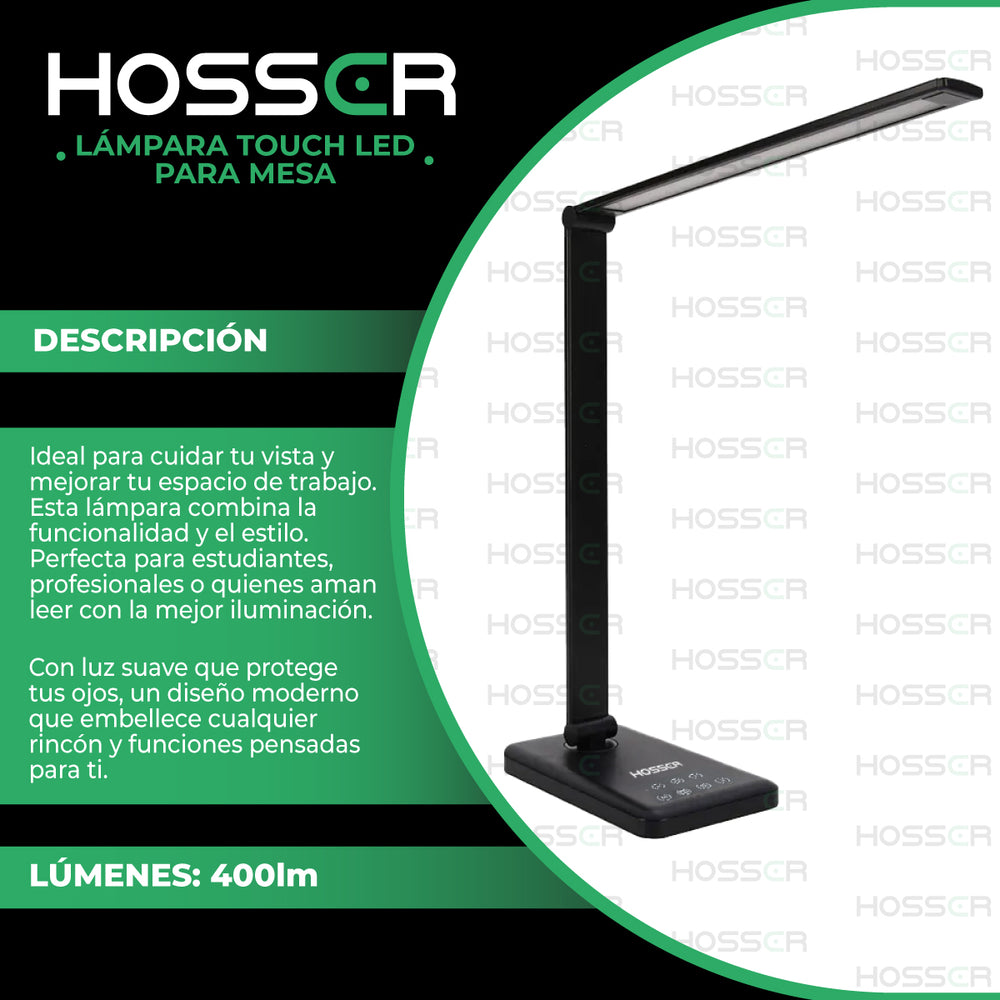 Lampara Inteligente Led Hosser Touch 3 Tonos Luz Lectura 10W