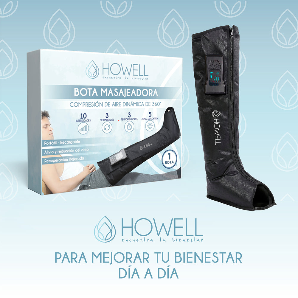 Masajeador Piernas Bota Compresion Howell Inalambrico