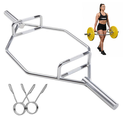 Barra Olimpica Hexagonal 23kg Overfit Acero Peso Muerto