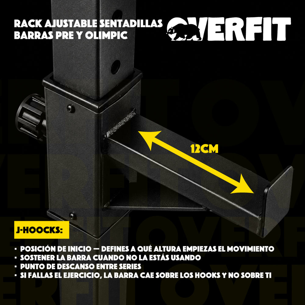 Rack Squat Sentadillas Ajustable Overfit Barra Pre Y Olimpic