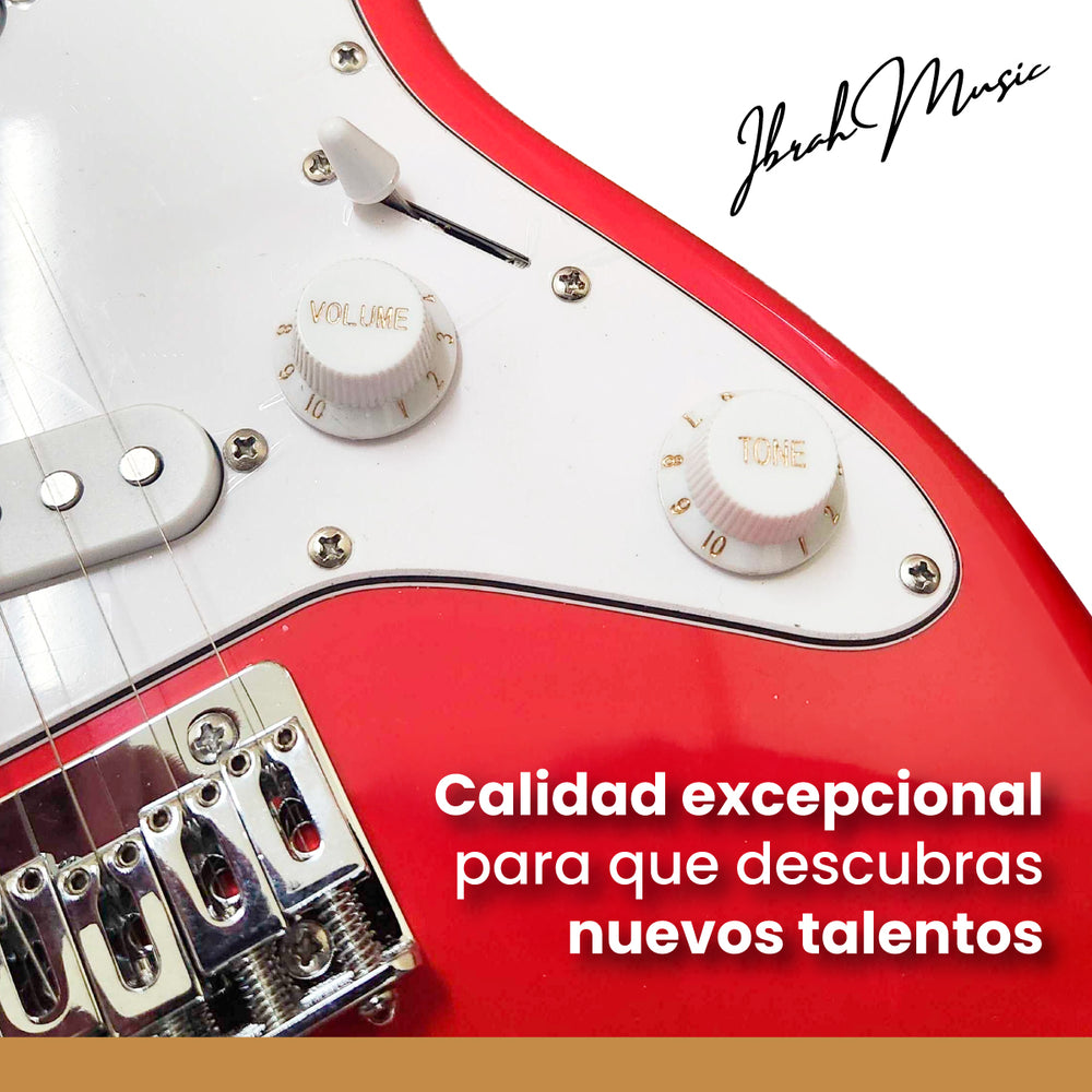 Guitarra Electrica Stratocaster Niño Ibrah 30 Pgds Amplif