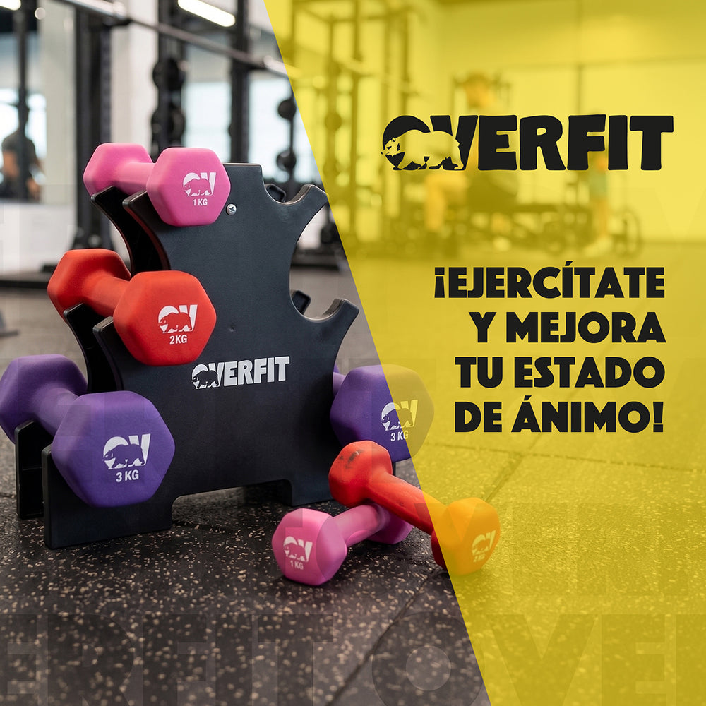 Rack Organizador de Mancuernas Neopreno Overfit Hasta 12Kg