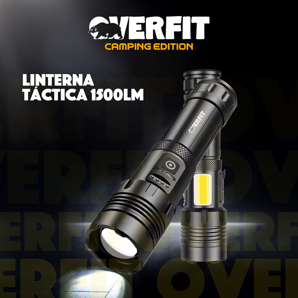 Linterna Led Largo Alcance Tactica Recargable Overfit 1500LM