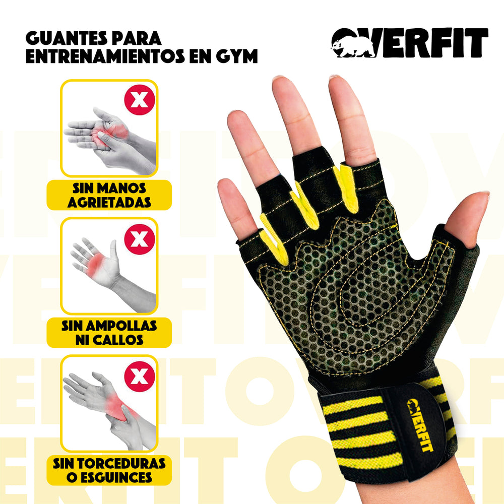 Guantes gym entrenamiento pesas talla L