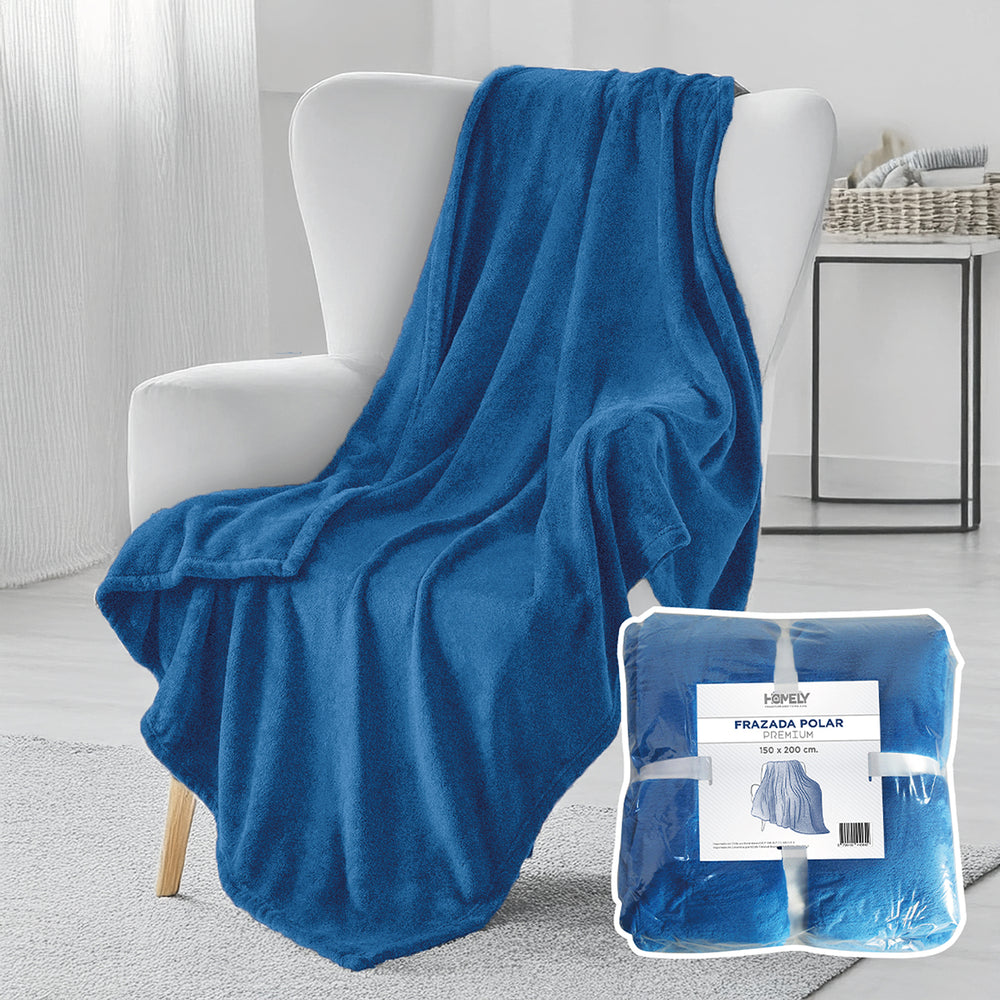 Frazada Polar Termica 2 Plazas Homely Manta 150x200cm Azul