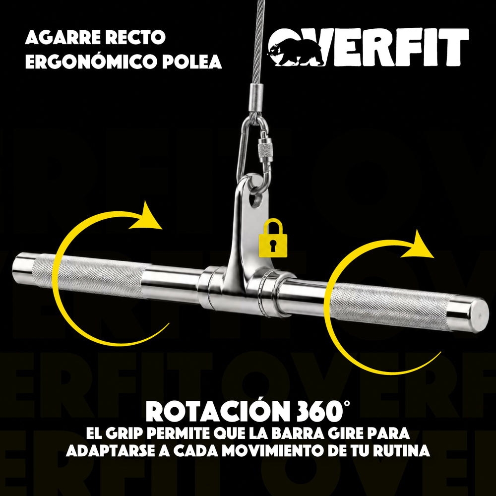 Agarre Recto Ergonomico Pro Overfit Entrenamiento Polea