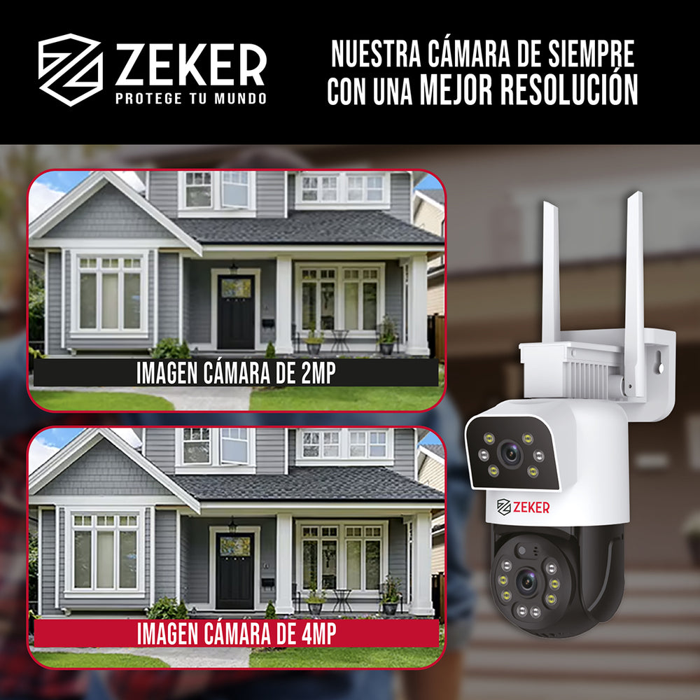 Pack X2 Camara De Seguridad 5g Zeker Doble 8mp Impermeable