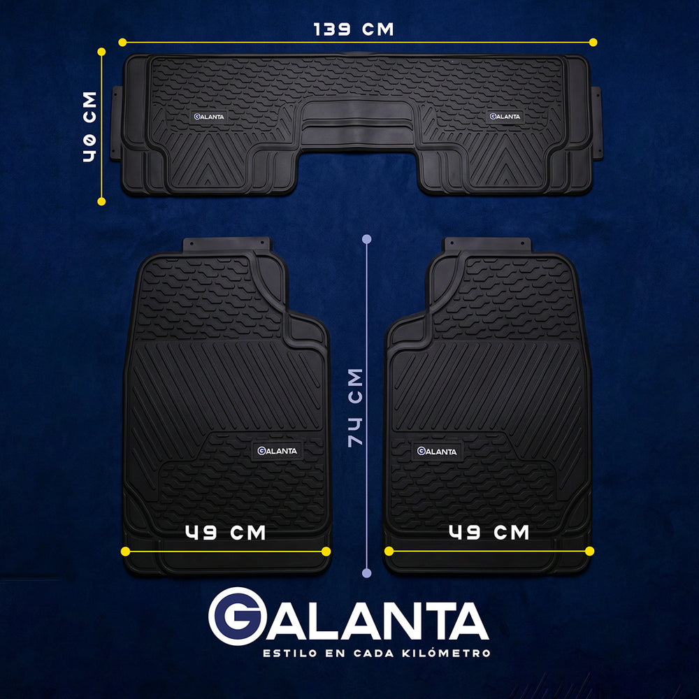 Piso de Goma Auto Suv 3 Alfombra Galanta Universal Ajustable