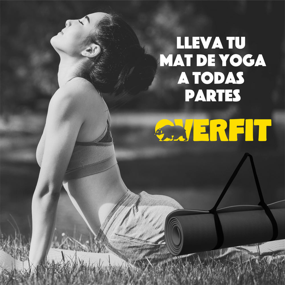Mat Yoga TPE Overfit 183x61cm 8mm Bicolor Negro Lineas