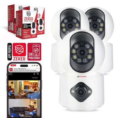 Camara De Seguridad Interior Doble Zeker 4MP 2.4G Wifi IP x3