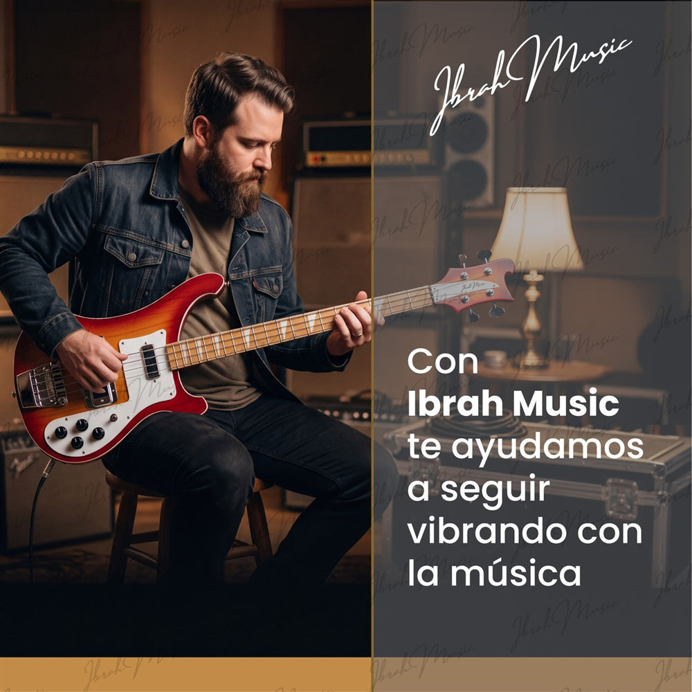Bajo Eléctrico Ibrah RH 4 Cuerdas Sunburst + Amplificador PRA20W + Accesorios