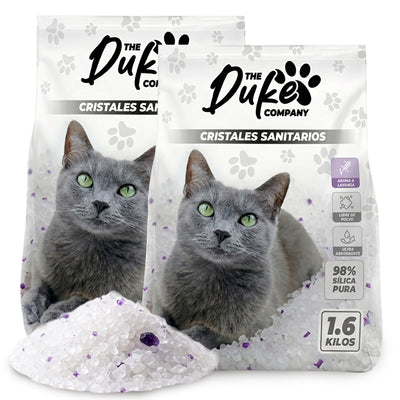 Arena Para Gato Cristales Sanitarios Duke 1.6 Kg Aroma Lavanda Pack x2