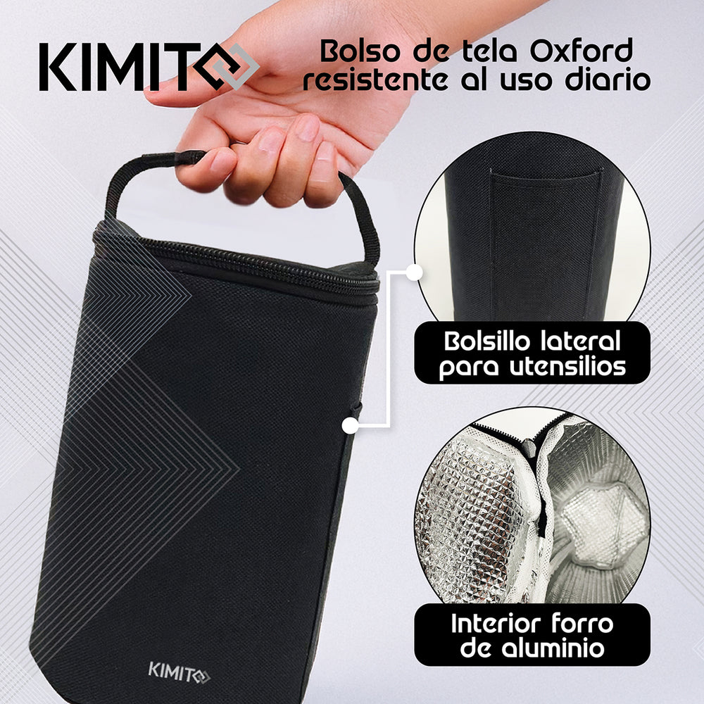 Termo Comida y Liquido Kimito Acero 1200 Ml Multiproposito