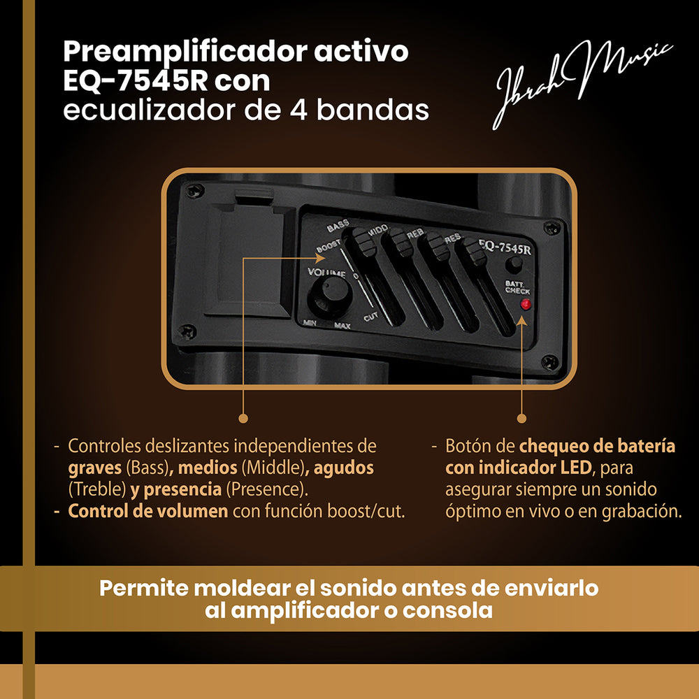 Bajo Electroacustico 43 Negro Ibrah Music