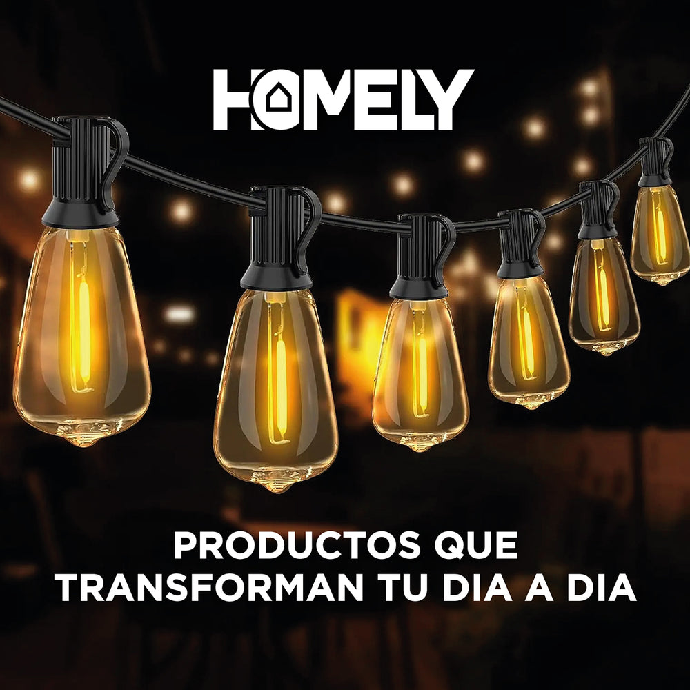 Guirnalda Terraza Ext 10 Metros Ampolleta Impermeable Homely