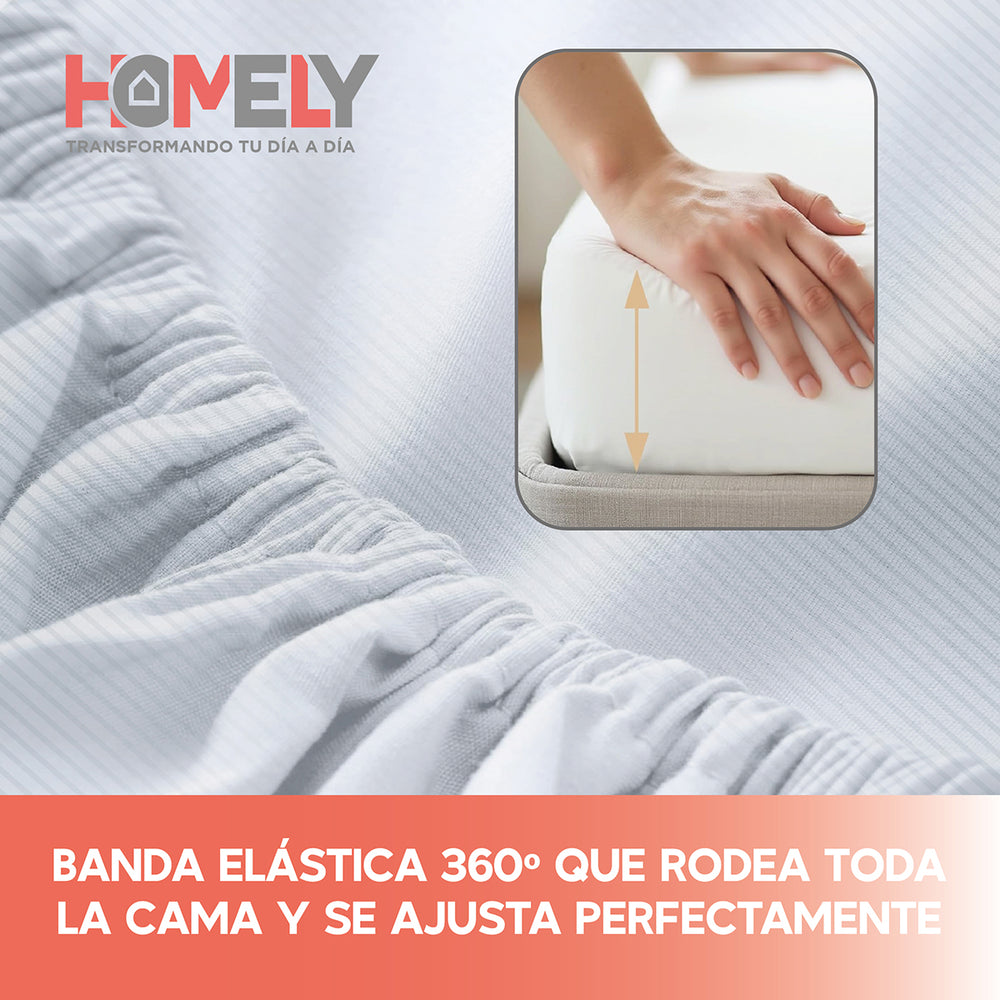 Juego de sabanas 2 Plazas Homely 100 GSM Suave 4 Piezas
