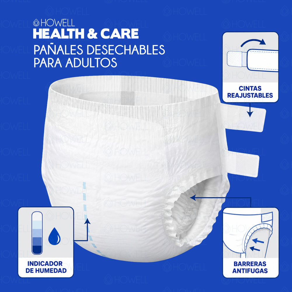 Pack x 16 Pañal para adulto talla L Howell Ultra Absorvente