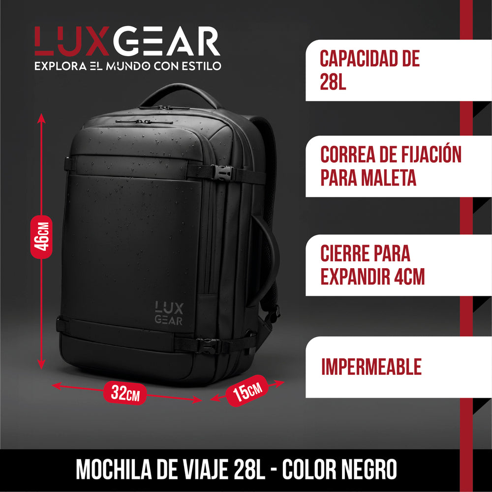 Mochila De Viaje 900D Luxgear Notebook Cabina 28 Litros