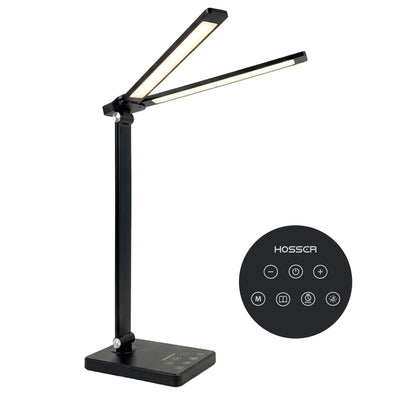 Lampara Mesa LED Doble Hosser Touch 10W 400lm Negro