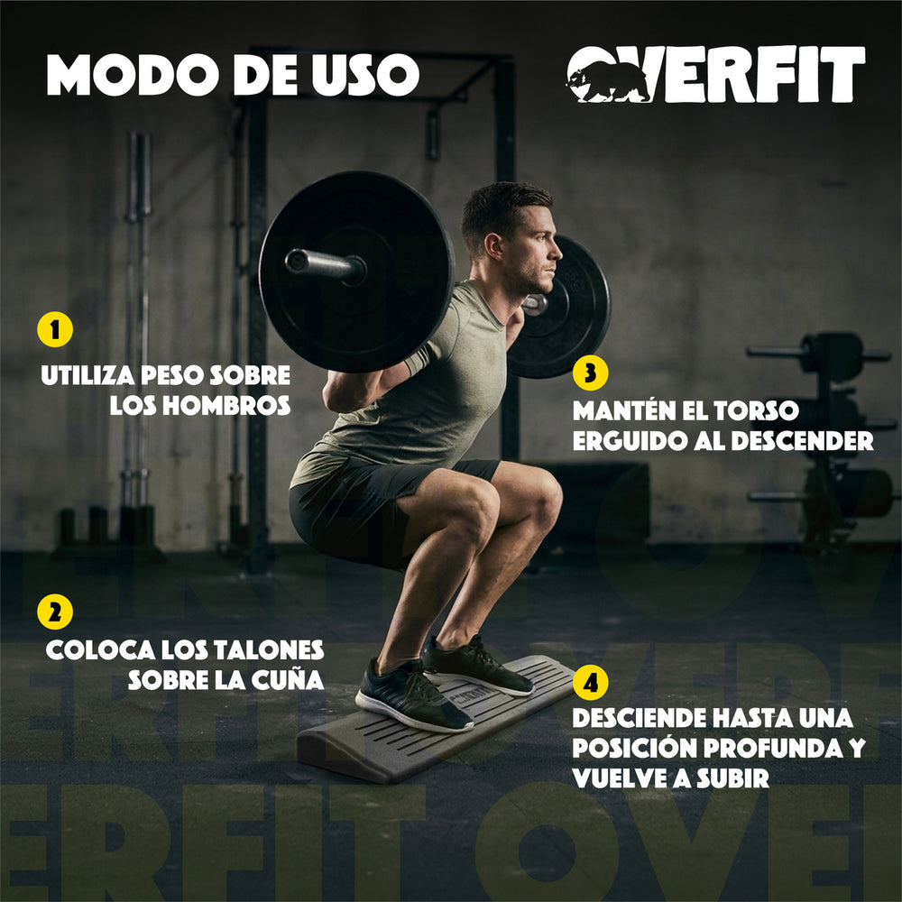 Cuña Talonera De Goma Para Sentadillas Plataforma Inclinada 20 Grados Overfit Gym Elevaciones Pantorrilla - Default Title