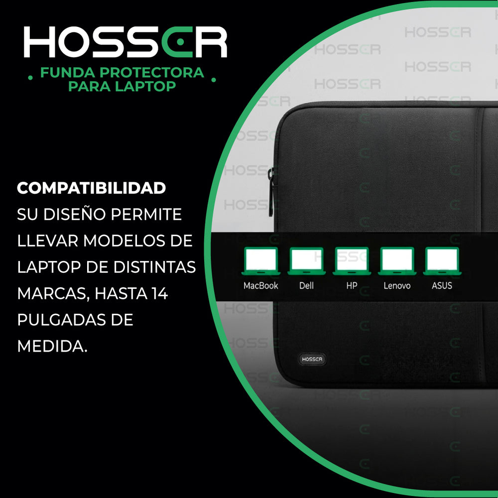 Funda Notebook 13 - 14 Pulgadas Hosser Bolsa Protectora Laptop Portatil Negro - Default Title