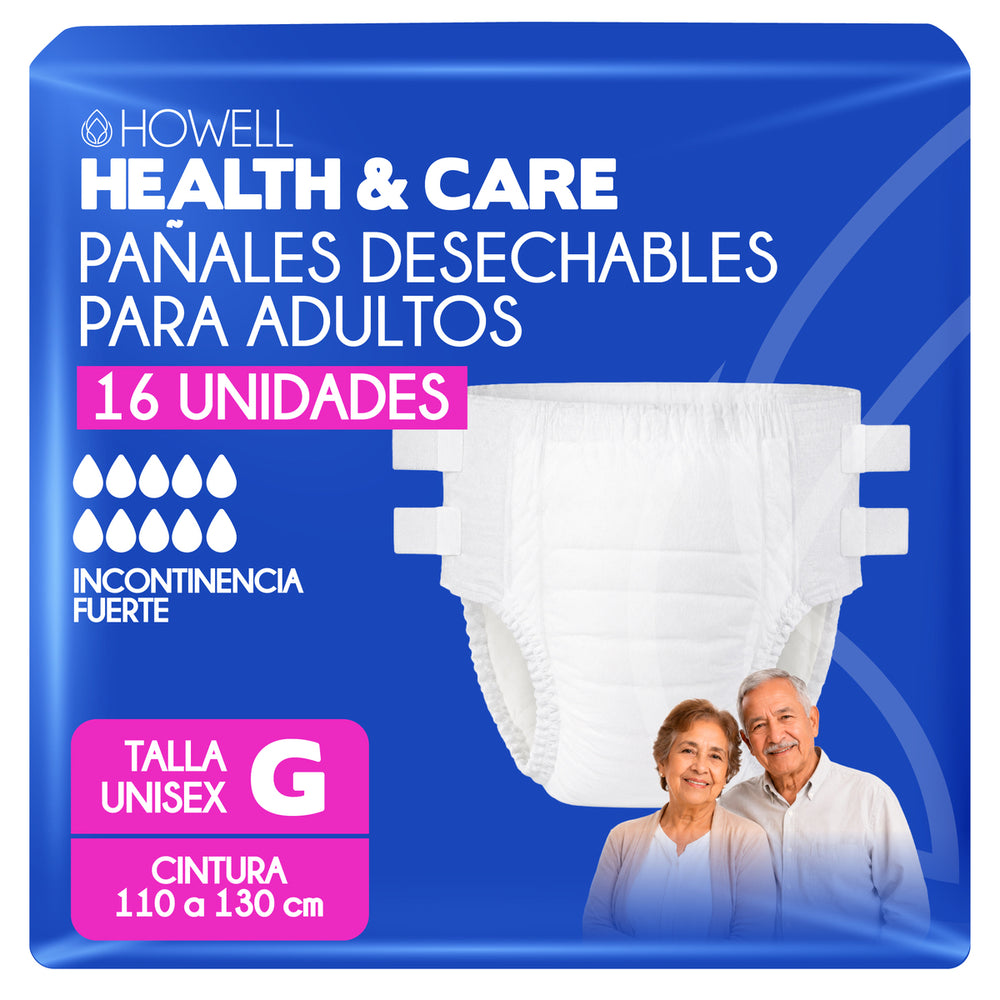 Pack x 16 Pañal para adulto talla L Howell Ultra Absorvente