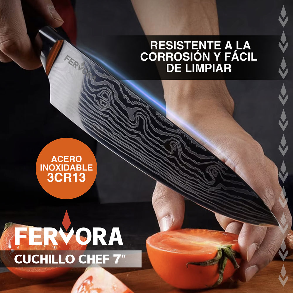 Cuchillo Chef 18 cm Fervora Profesional Acero 3CR13 Japones