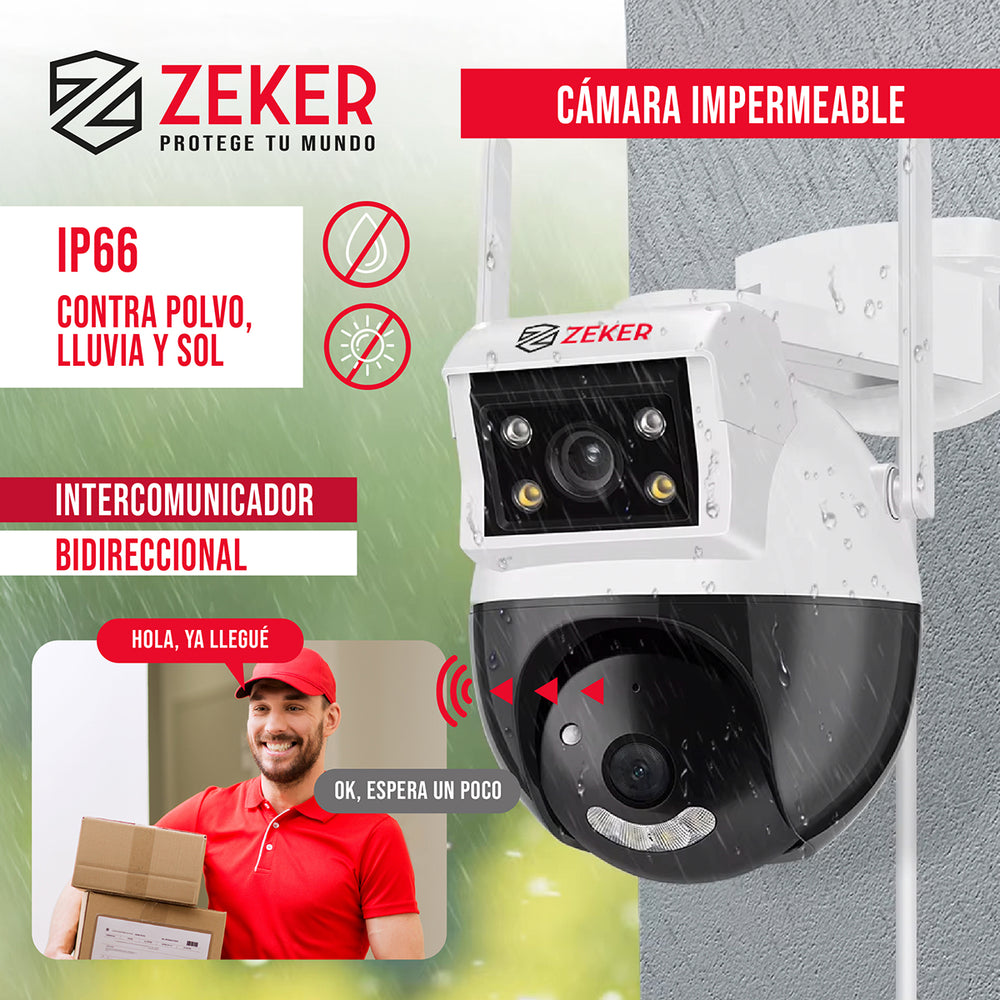 Camara de Seguridad Domo Zeker 4MP 2.4G Wifi Impermeable