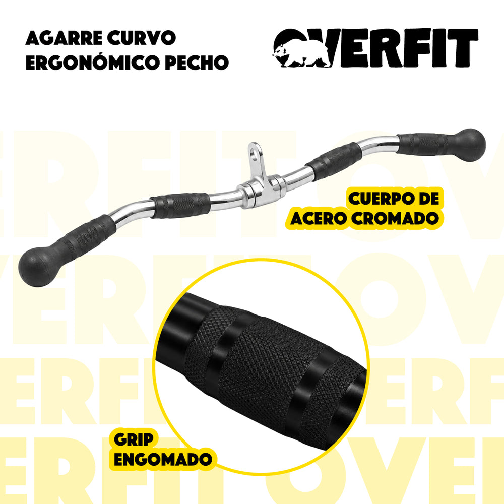 Barra Traccion Triceps Ergonomico Pro Overfit Gym Polea