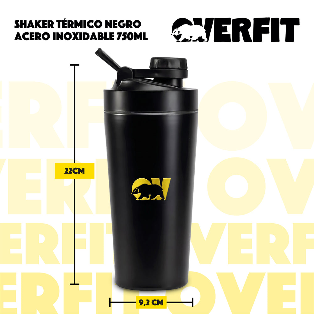 Shaker Termo proteina 750 ml mezclador negro