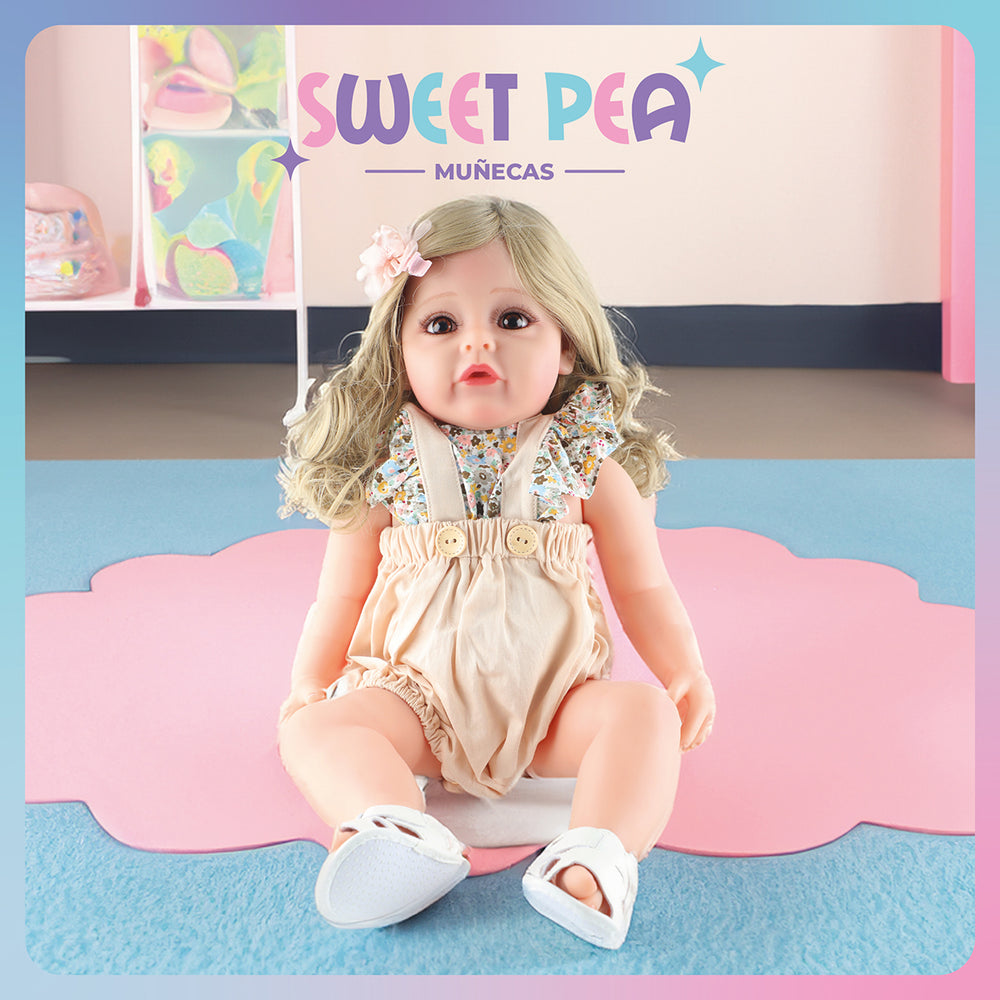 Bebe Reborn Candy Muñeca Sweet Pea Realista Silicona 55 Cm