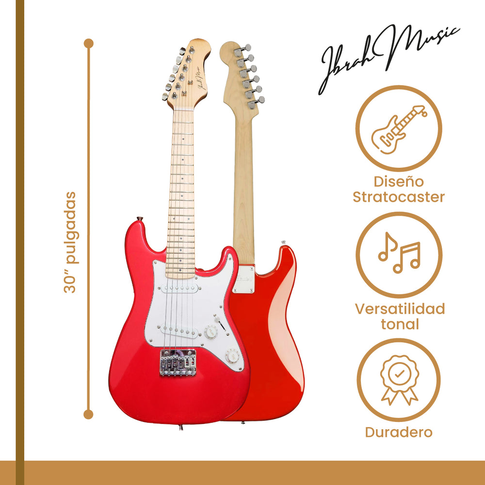 Guitarra Electrica Stratocaster Niño Ibrah 30 Pgds Amplif