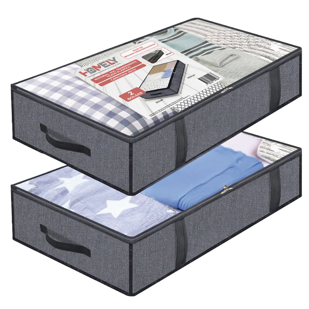 Bolsas Organizadoras Bajo Cama Homely Contenedor 90L Set X2