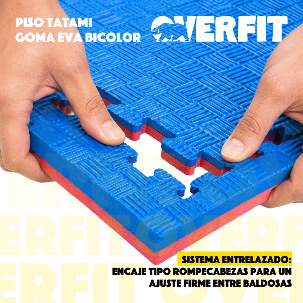 Piso Goma Eva Alfombra Deportiva Gimansio Overfit 20mm 100x100cm