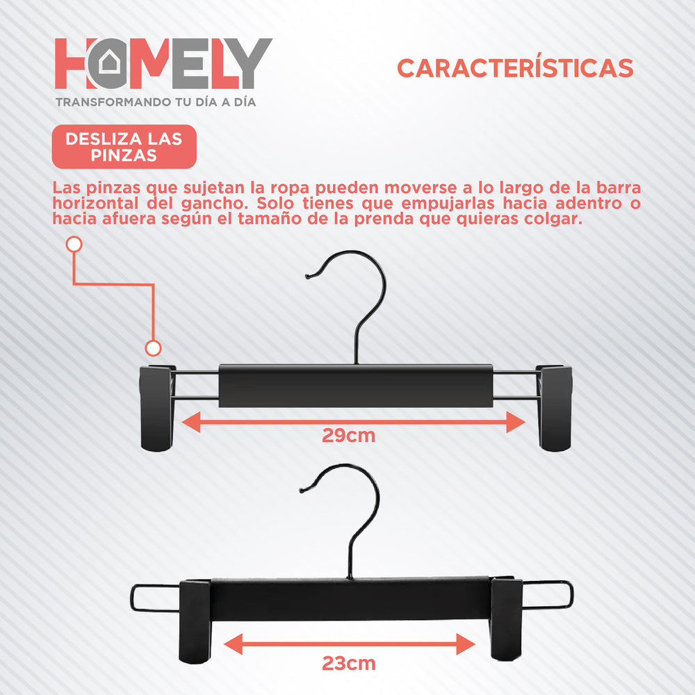Colgadores De Pinza Para Pantalon Homely Ganchos Ropa 30 U
