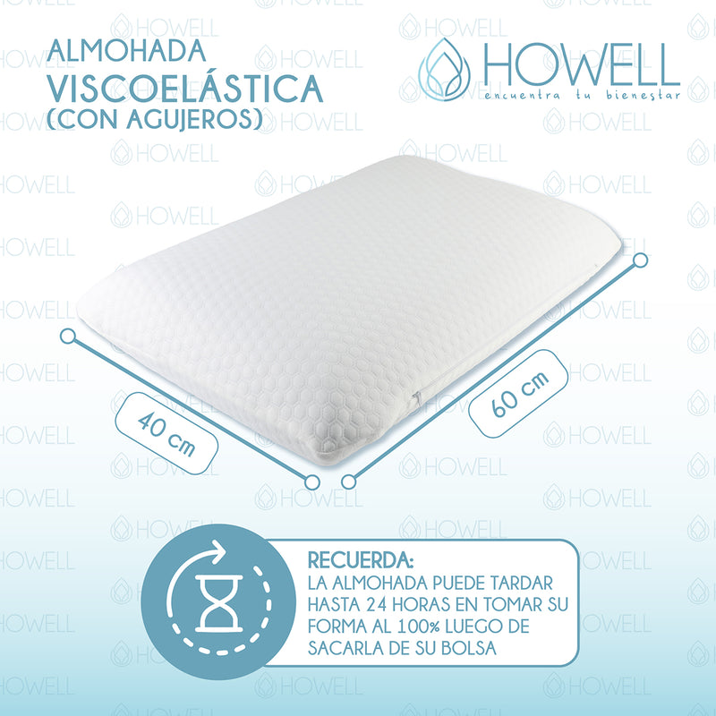 Almohada Viscoelástica Memory Howell Agujeros 40x60cm