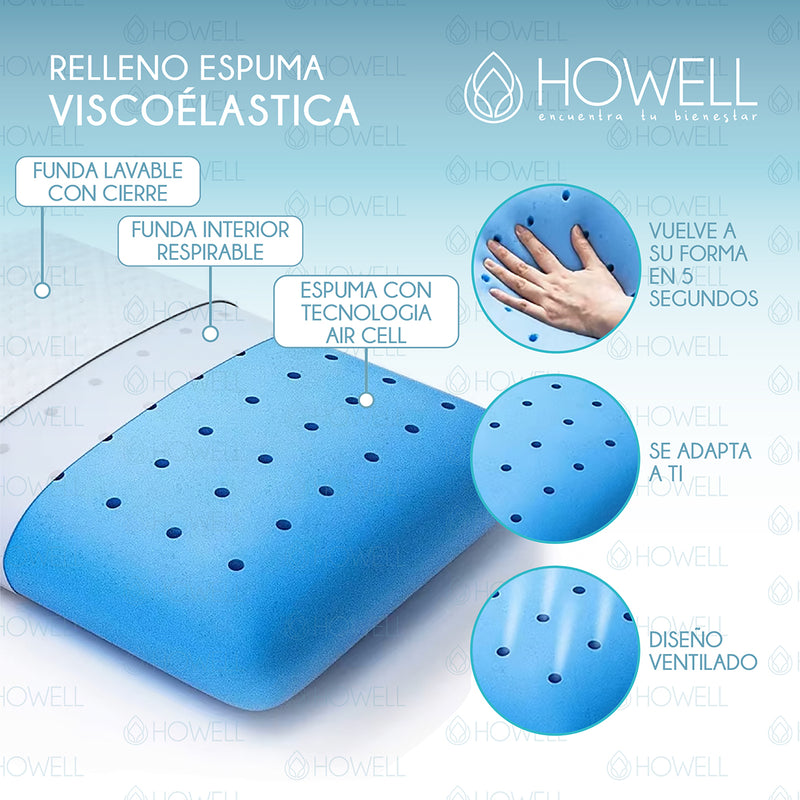 Almohada Viscoelástica Memory Howell Agujeros 40x60cm