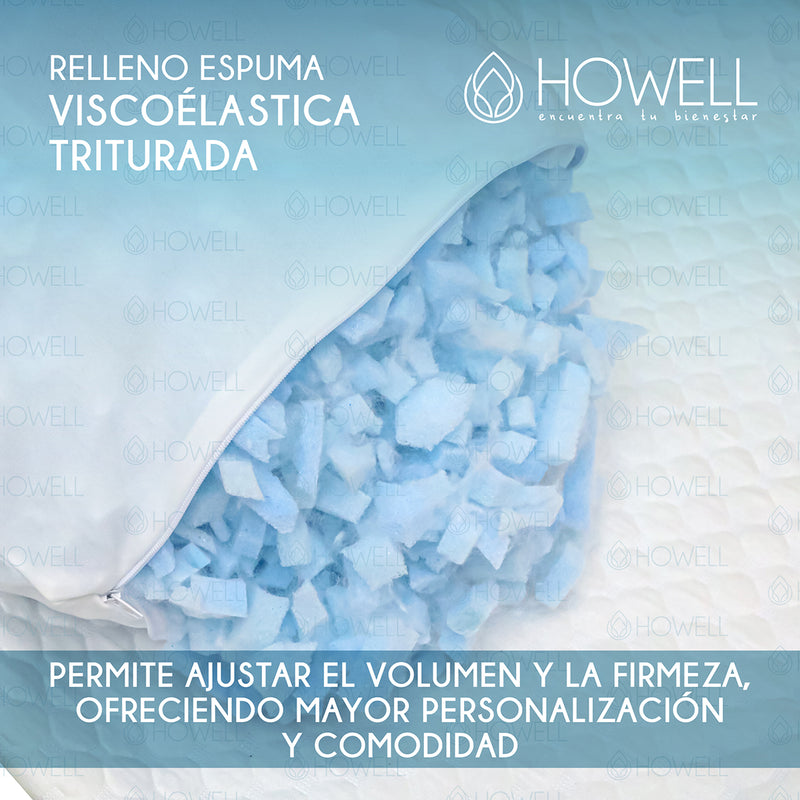 Almohada Viscoelastica Triturada Memory Howell Funda Bambu