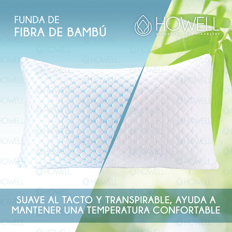 Almohada Viscoelastica Triturada Memory Howell Funda Bambu