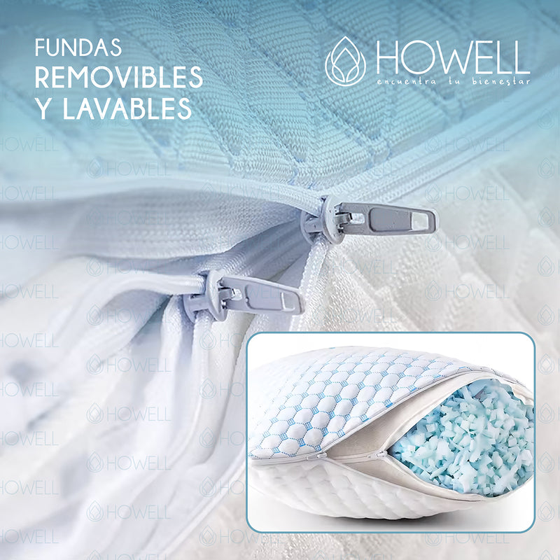 Almohada Viscoelastica Triturada Memory Howell Funda Bambu