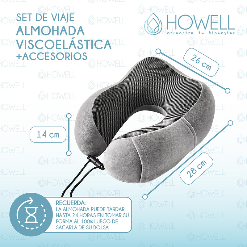 Almohada Cervical de Viaje Howell Visco Memory + Accesorios
